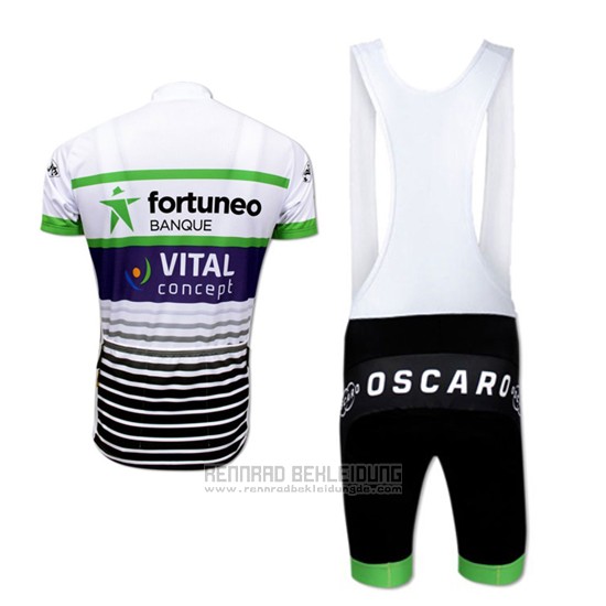 2017 Fahrradbekleidung Fortuneo Vital Concept Wei Trikot Kurzarm und Tragerhose